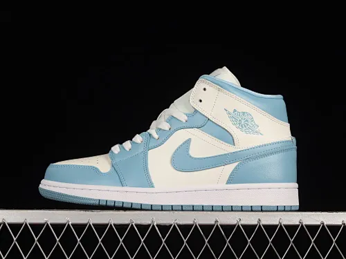 All Categories Air Jordan Jordan Series Basketball Shoes Air Jordan 1 Mid Air Jordan 1 Mid AJ1 Joe 1 North Carolina Blue Zhongbang Basketball Shoes BQ6472-141